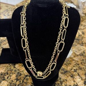Chic Gold and Black Chain Necklace